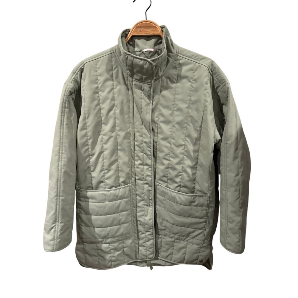 Callia Sage Moss Green Quilted Jacket Coat Size Large